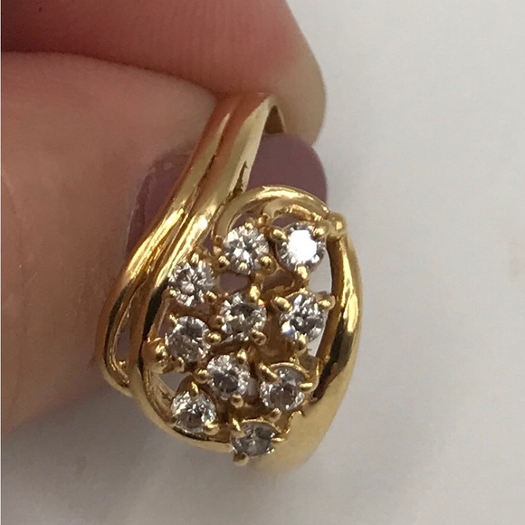 18k Diamond Ring yellow gold - Picture 3 of 14